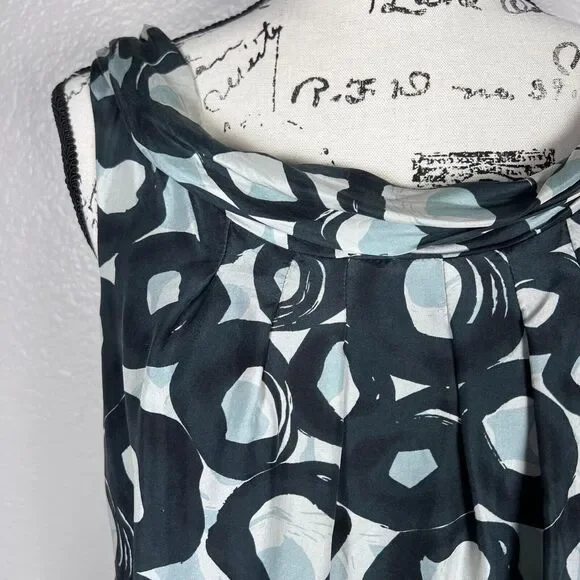 New York & Company Sz 6 100% Silk Mini Shift Cocktail Dress Formal Hunter Green - Picture 3 of 11